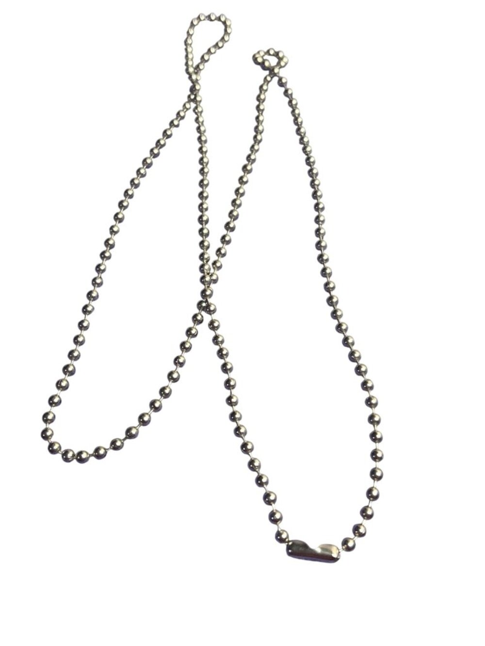 Vintage Silvertone Ball Chain Necklace 28 inches Long